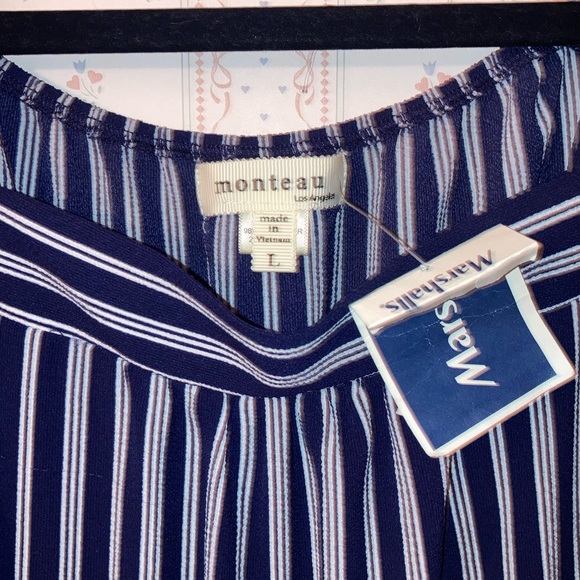 Brand NEW! Gorgeous navy striped jumpsuit! Size large - Picture 4 of 7